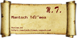 Mantsch Tímea névjegykártya